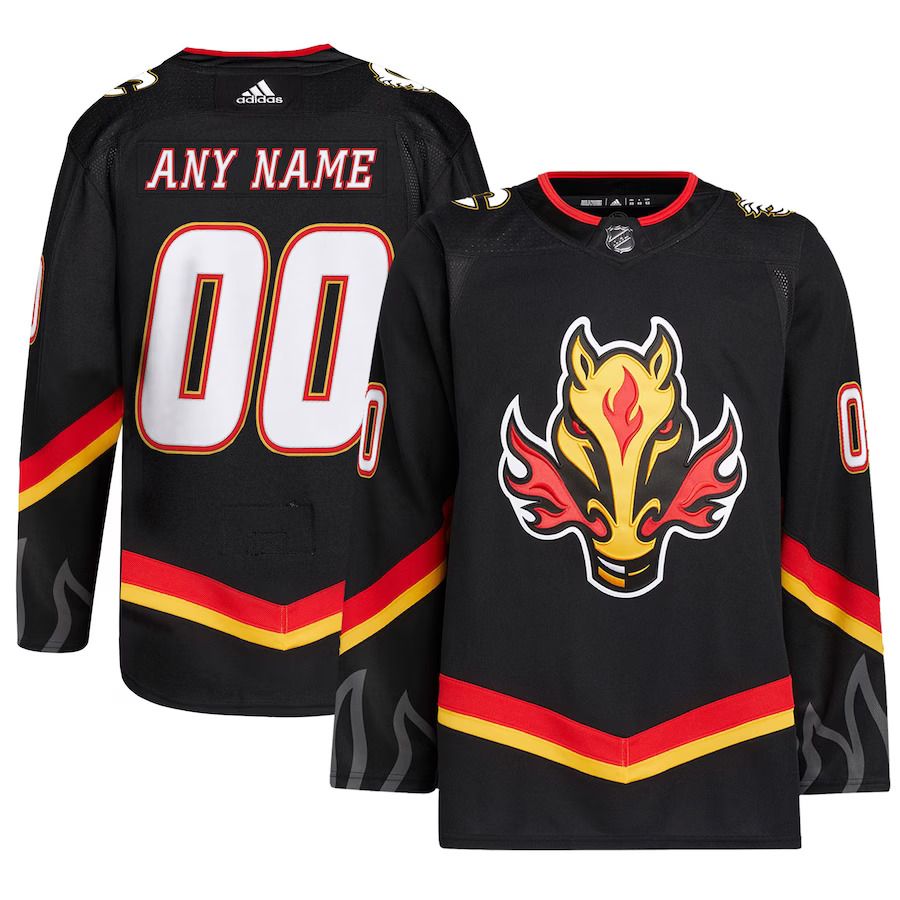 Men Calgary Flames adidas Black Alternate Primegreen Authentic Pro Custom NHL Jersey